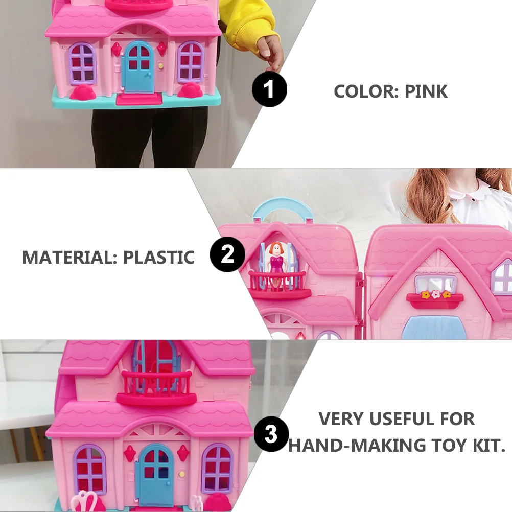 Caixa de armazenamento grandes bonecas brinquedo playset crianças playhouse brinquedos para meninas bebê com simulação luz diy kit plástico