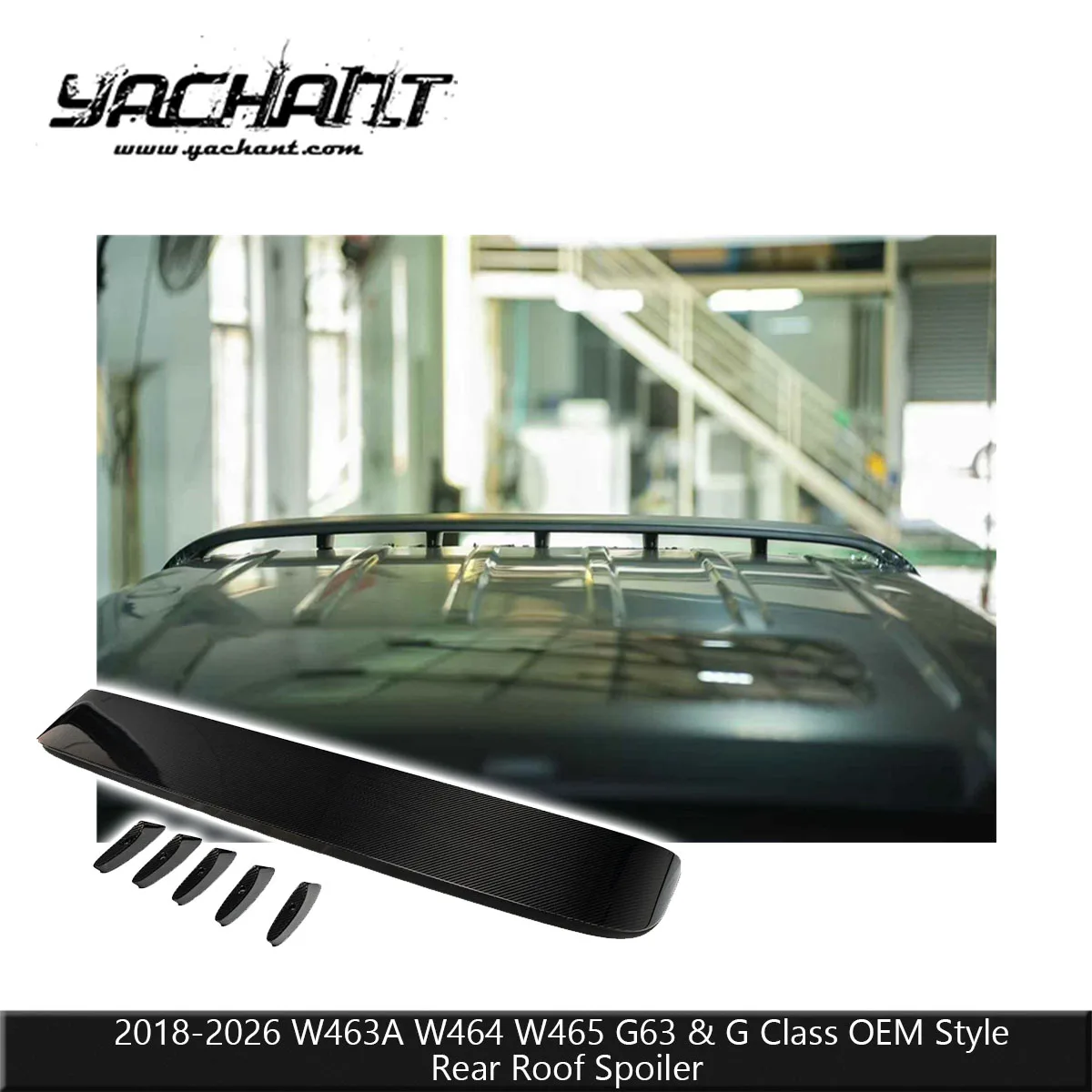 Dry Carbon OEM Style Rear Roof Spoiler Fit For 2018-2026 G63 G Class W463A W464 W465 Factory Profile Rear Aero Extension