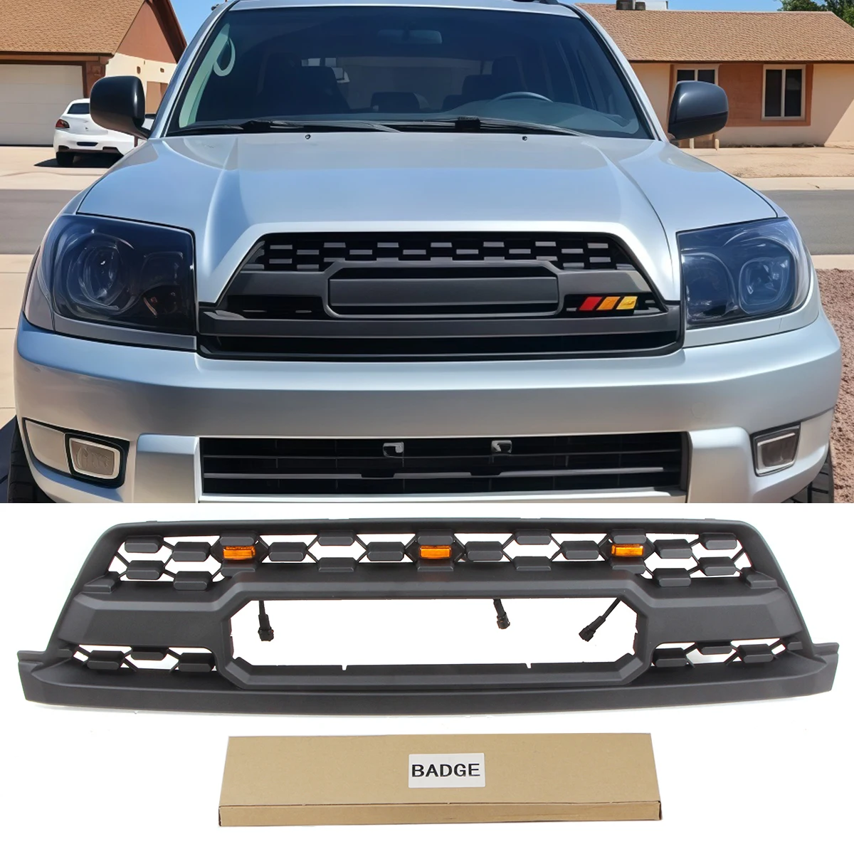 

Front Grill Fits For 1996-2009 Toyota 4runner Grille Matte Black ABS Shipping From USA