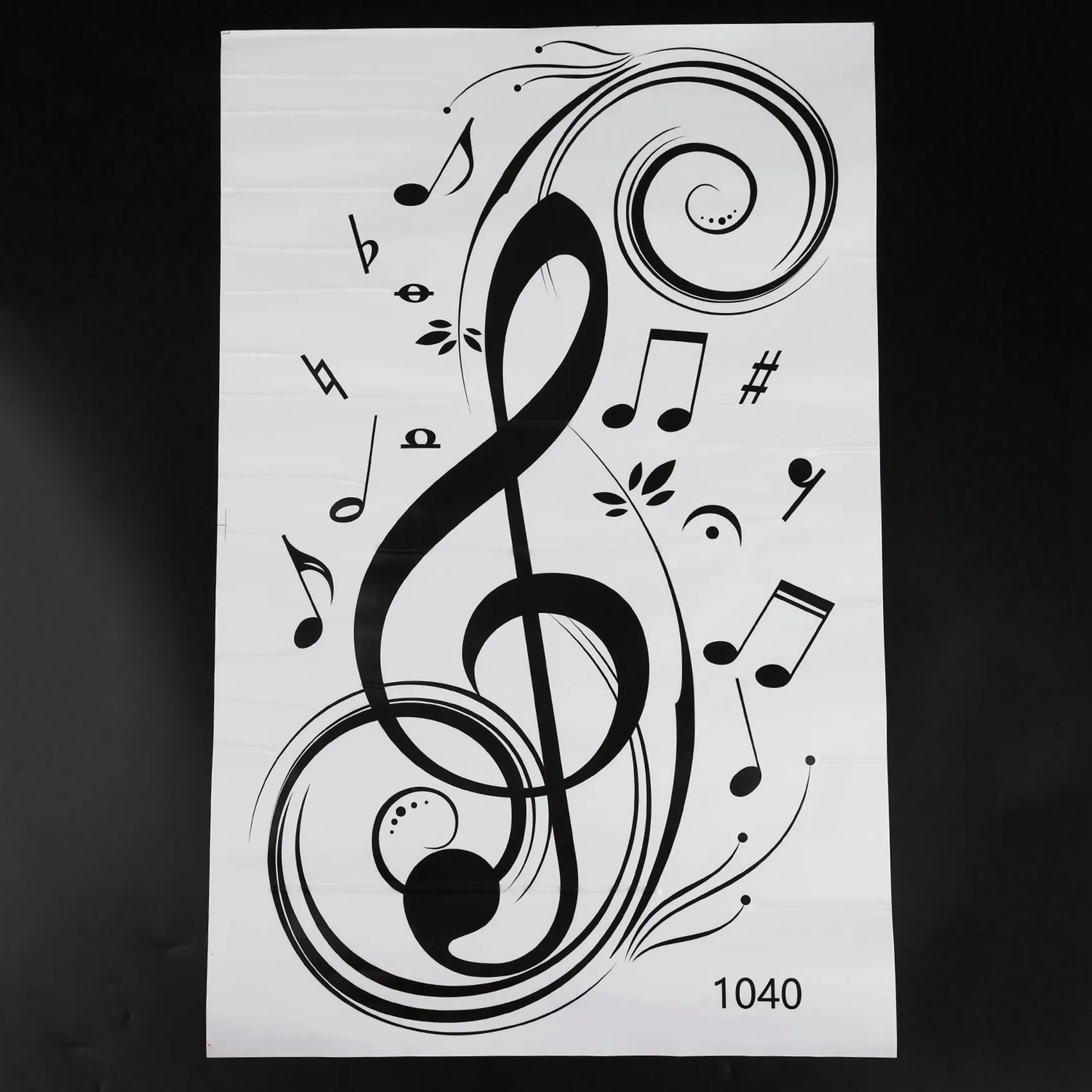 CYCLI-2X Beat Note Music Wall Art Stickers,Vinyl Wall Stickers Music Decor,Graphic Art Musical Home Decoration(Black)77X45cm