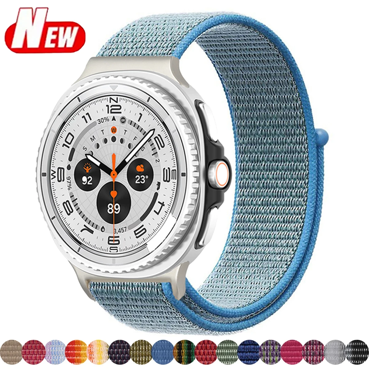 New Nylon woven Band For Samsung Galaxy Watch 8 40mm 44mm Velcro Sport watch strap for Samsung Galaxy watch 8 Classic 46mm strap