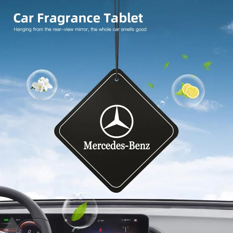 شعار السيارة قلادة عطر معطّر الهواء معلقة العطور الداخلية لمرسيدس بنز A/B/C/E/S الفئة W206 W220 W205 W211 W212 W201