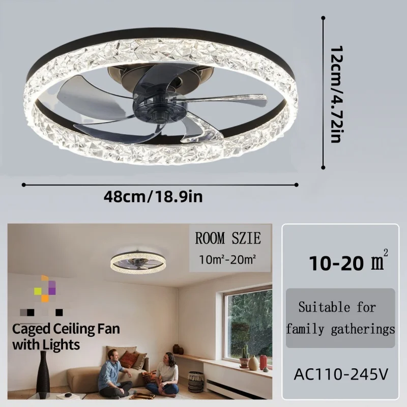 모던 플러시 마운트 천장 선풍기 조명 포함 앱 리모컨 조절 가능 무음 침실 거실 주방 장식 천장 선풍기 램프