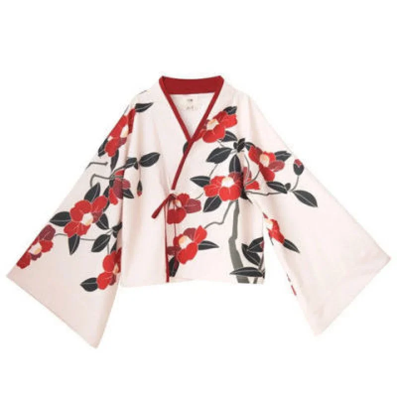 Ensemble de kimono de style japonais pour femme, imprimé floral, vintage, fille financièrement Hanbok, costume d'amour, Haori entreMi, robe de mariée asiatique, 2 pièces