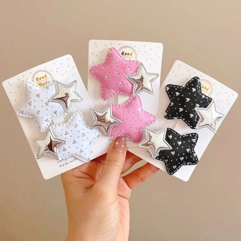 1pc anjo bonito estrela lado clipe menina feminino dos desenhos animados grampos de cabelo moda bb clipes festa presente moda acessórios para o cabelo headwears rosa
