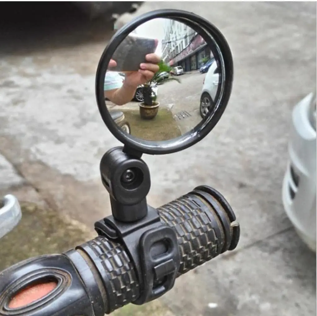 2PCS 360 Rotation Adjustable Bike Riding Round Ellipse MirrorRearview Mirror for Bicycle Motorcycle Handlebar Mount accessories