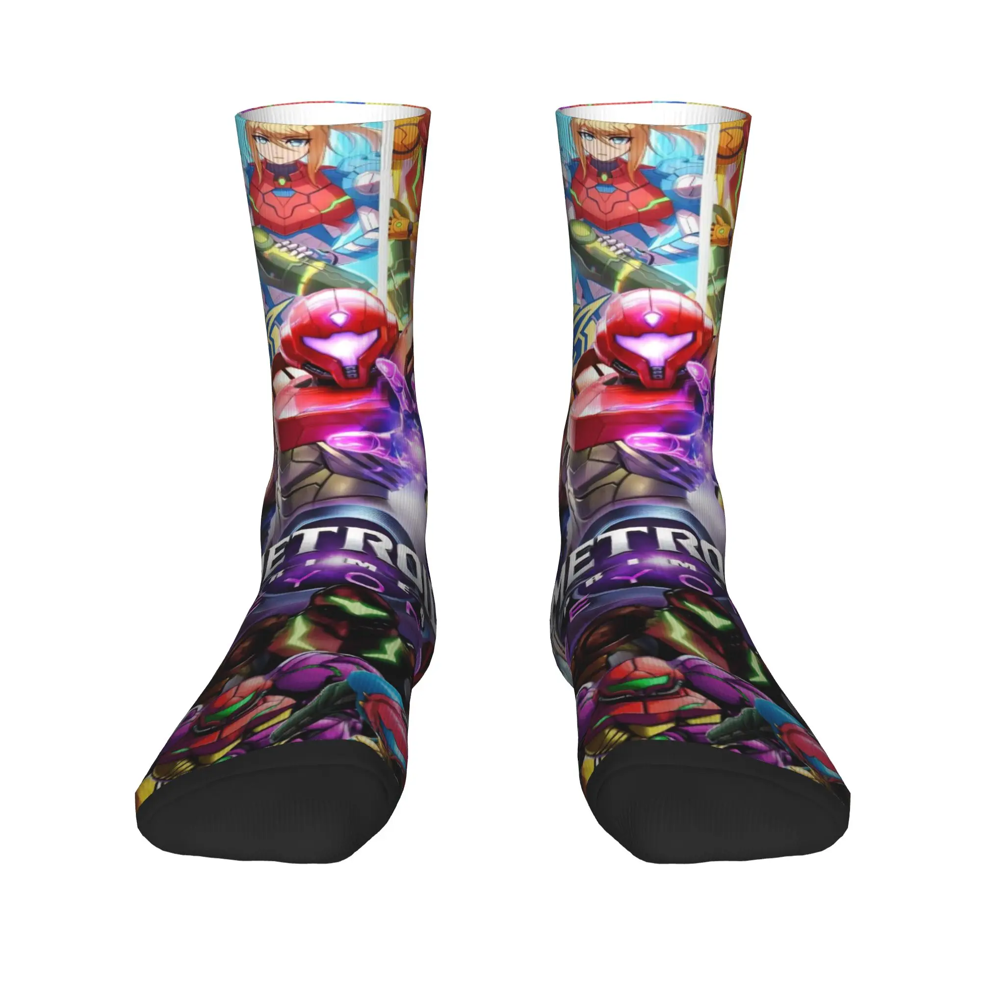 Men's Socks Metroids Hero Game  Stockings Non-Slip Comfortable Socks Autumn Gothic Pattern Running Sports Socks