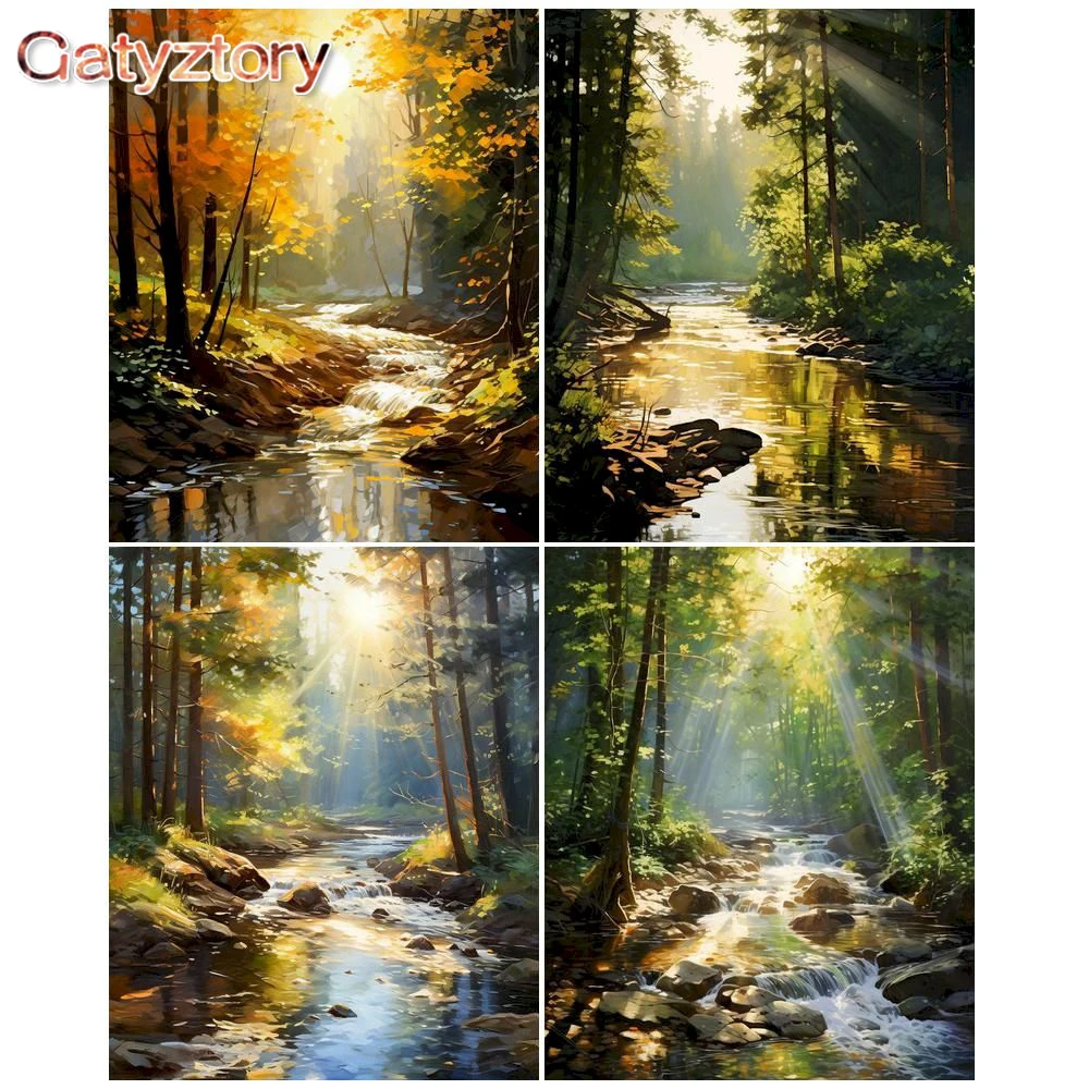 

GATYZTORY Picture By Number Kits Landscape Painting By Number For Adults Drawing On Canvas HandPainted Gift Home Decor