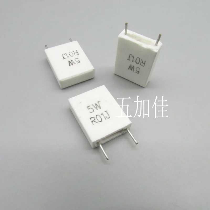 10-100pcs RGC 5WR01J 5W 0.01R 10mR 5% Cement Resistor Vertical Split Ceramic Resistor