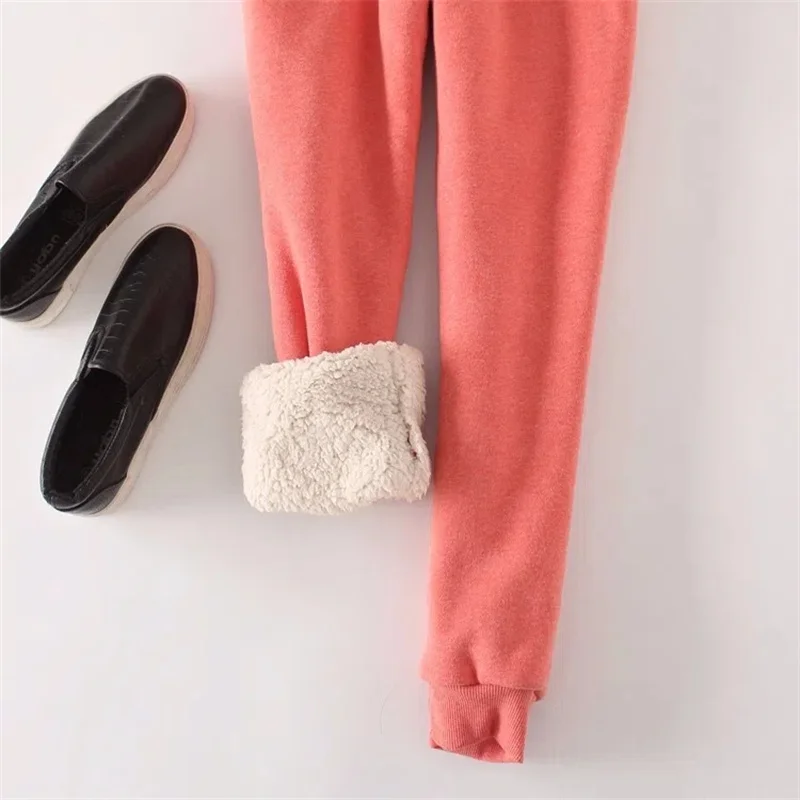 NewWinter Lamb Plush Thickened Sports Pants Small Feet Plush Casual Pants Loose Harlem Pants Large Cotton Pants Long Pants Women