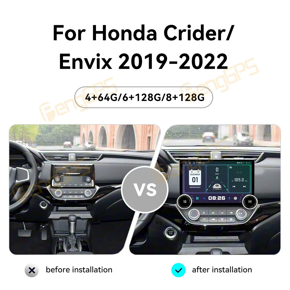 For Honda Crider Envix 2019-2022 Android Car Radio Multimedia Video Wireless Carplay Autoradio Stereo GPS Navigation Head Unit