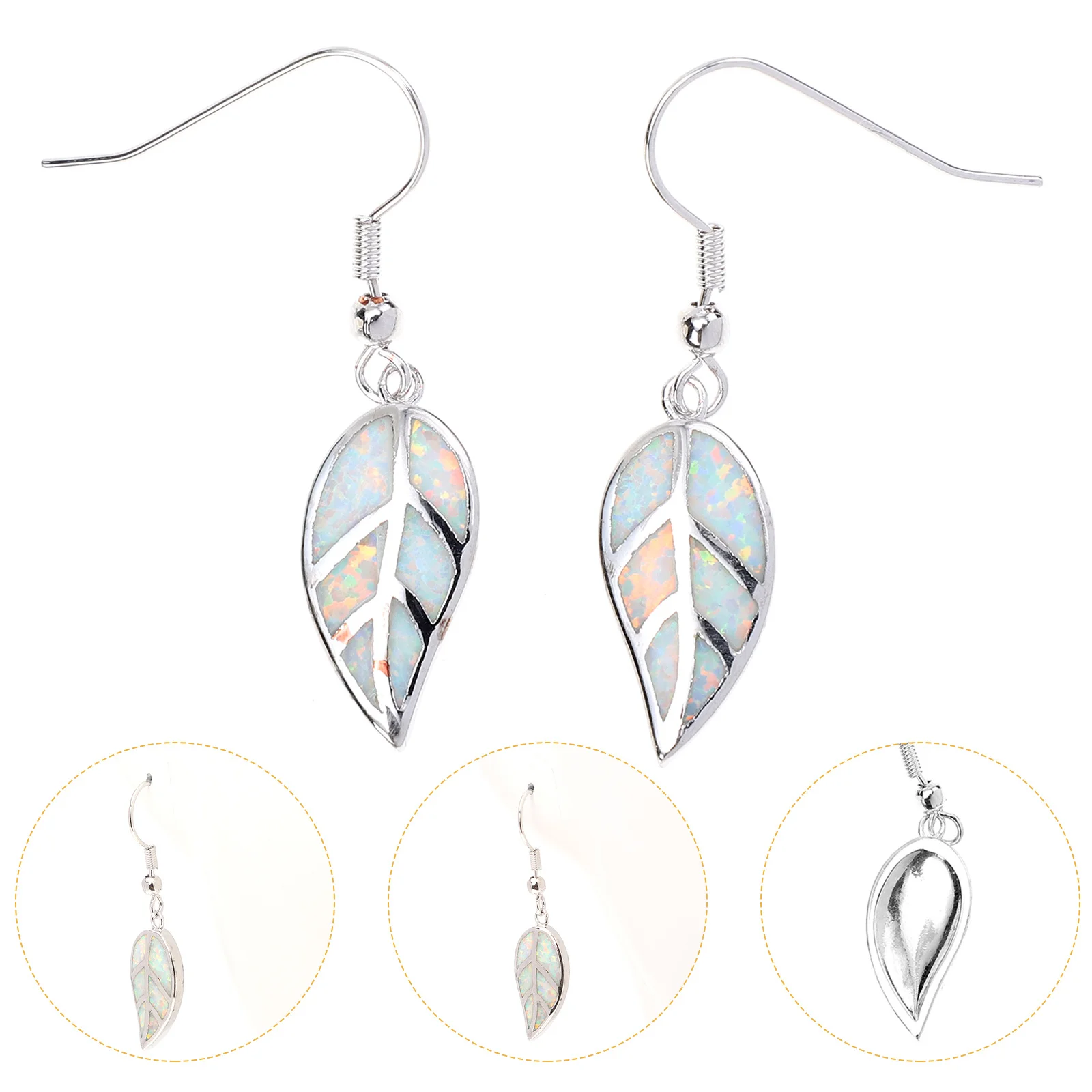 

Opal Maple Earrings White Dangle Teens Girls Women Bride Jewelry Gift Birthday Maple Leaf Earrings Party Accessories