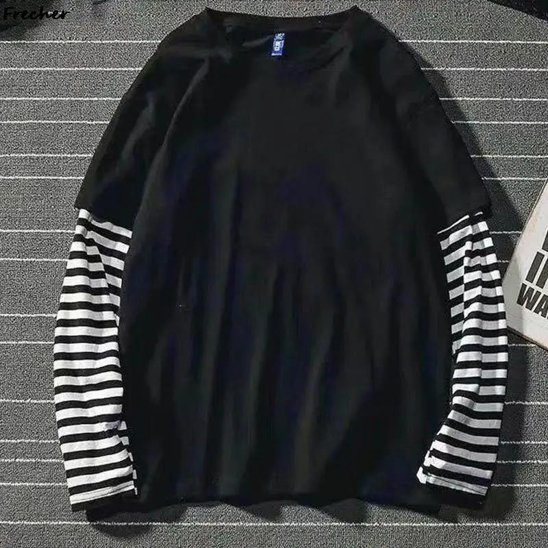 Cotton Striped T-shirt Women Long Sleeves Tee Tops Korean Fashion Plus Size Clothes Shirts Spring Summer Tee Shirts Breathable