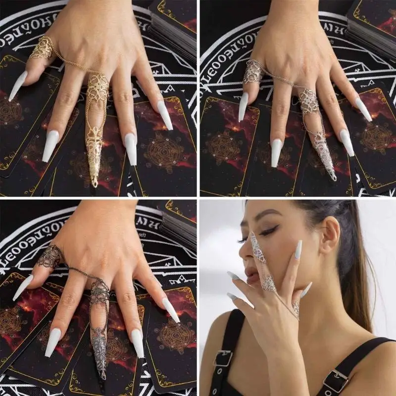 Women Finger Tip Rings Adjustable Opening Art Charm Accessory Decors