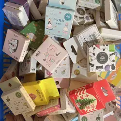 Mini cajas de pegatinas decorativas, etiquetas de álbum de recortes, diario, planificador, 5 cajas, envío aleatorio