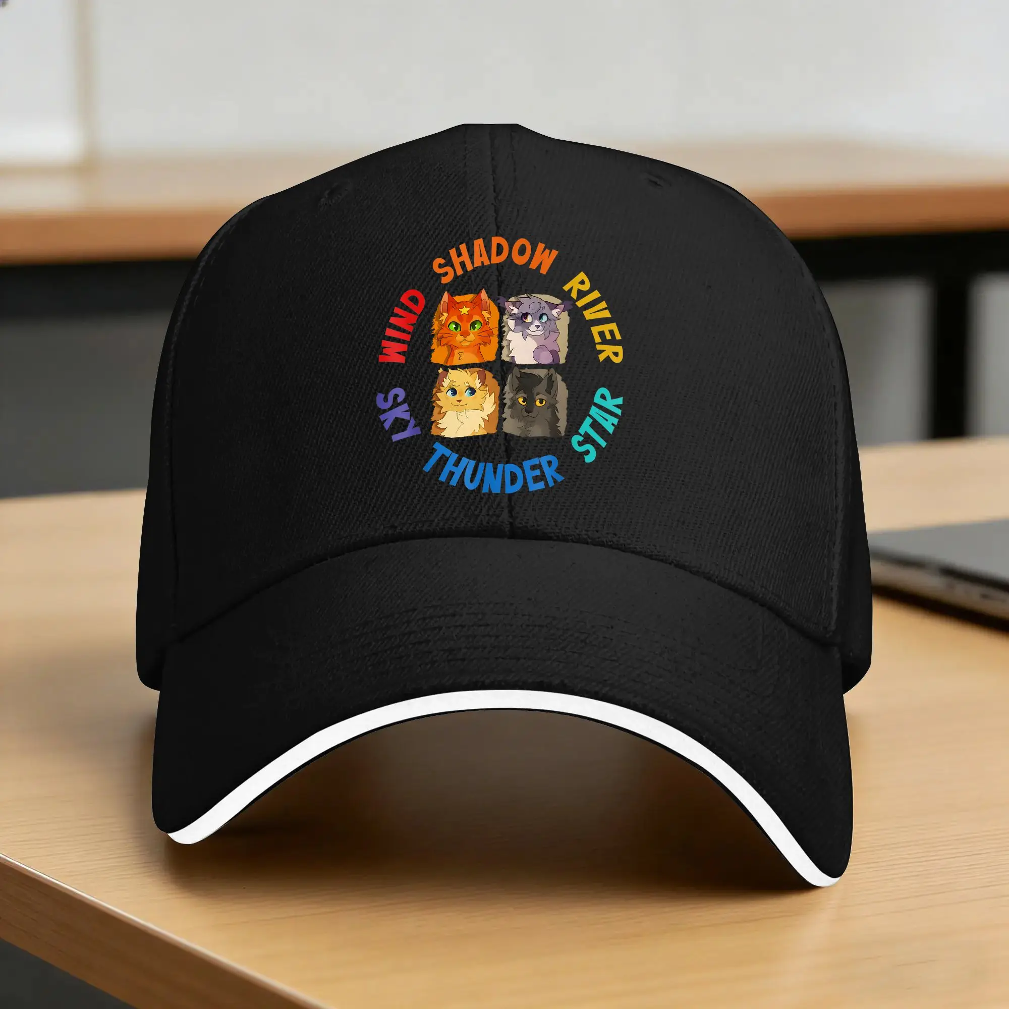 Wind Shadow River Star Thunder Sky Cat Feline Casual Baseball Cap Fire Star Cat Outdoor Hip Hop Hats Summer Sun Baseball Caps