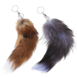 Tail Wallet For Girls Fluffy Animal Tail Keyring Faux Tail Key Ring Decorative Pendant Hanging Accessory