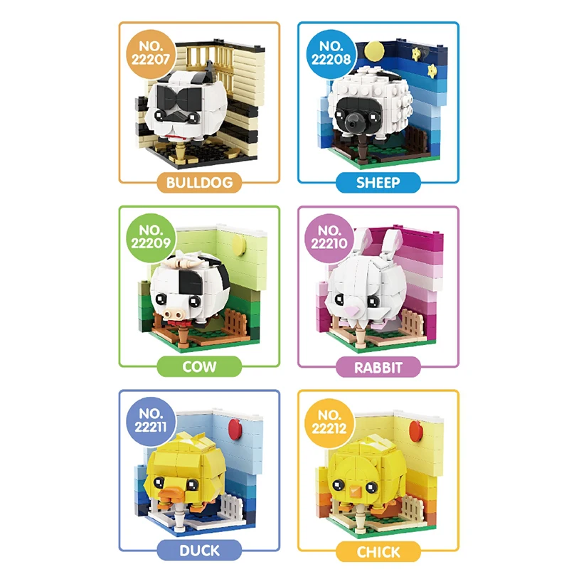 لبنات بناء الحيوانات الإبداعية للأطفال ، باندا لطيف ، كوالا ، النمر ، الأرنب ، الدجاج ، الطوب النموذجي ، لعبة تصنعها بنفسك ، هدية عيد ميلاد