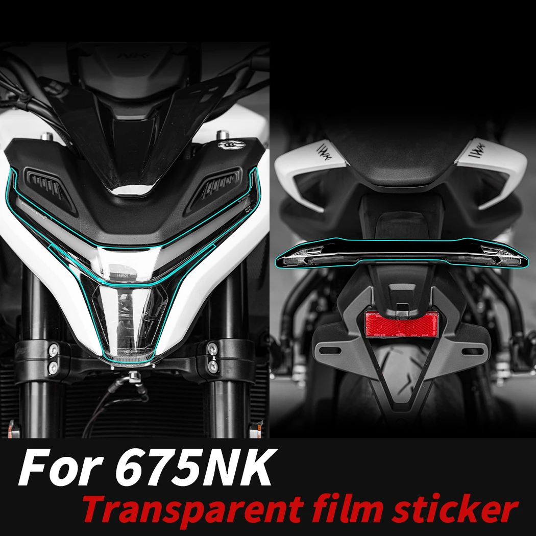 

For CFMOTO 675NK Motorcycle Lamp Transparent Film Headlight Taillight Refit Decals Moto Accessories Waterproof Anti-Scratch
