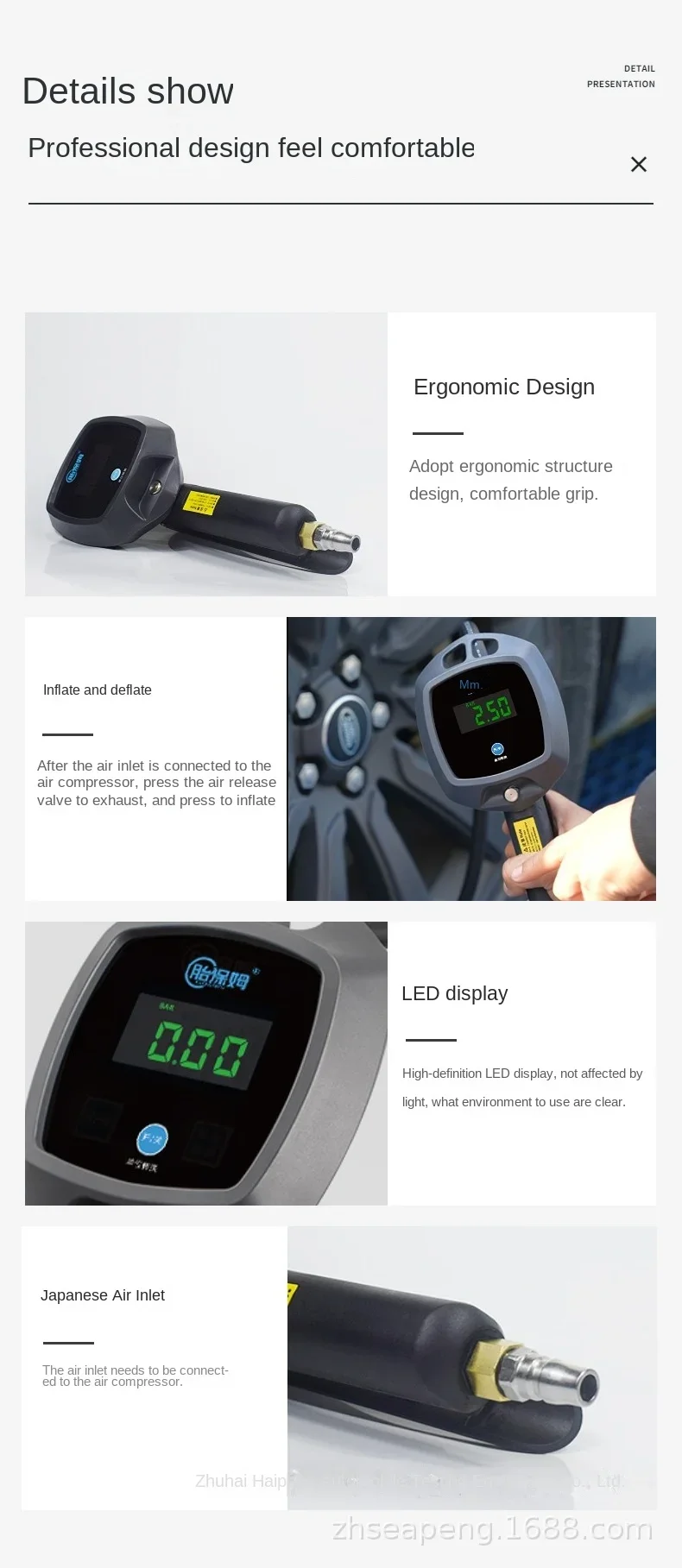 Imagem -04 - Precisão Digital Car Tire Inflação Gun Automóvel Pneu Medidor de Pressão de ar Pneu Monitor de Pressão Inflador Rápido Alta