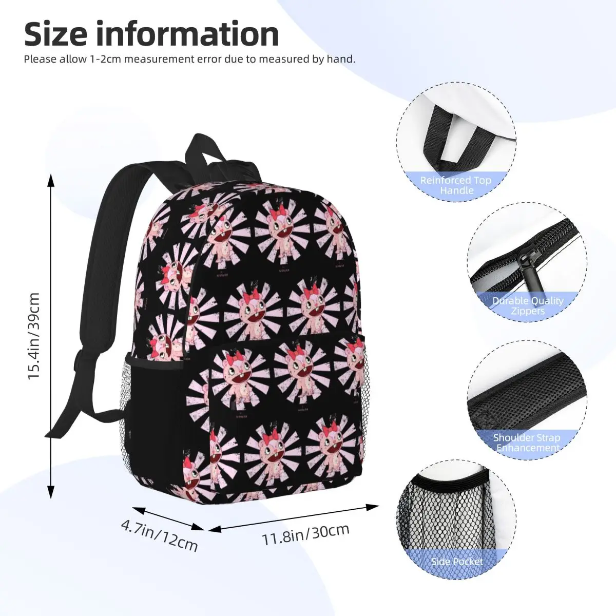 Giggles Japanese Happy Tree Friends Backpack Student Boys Girls BookBag Men Women School Bag Computer Shoulder Bags
