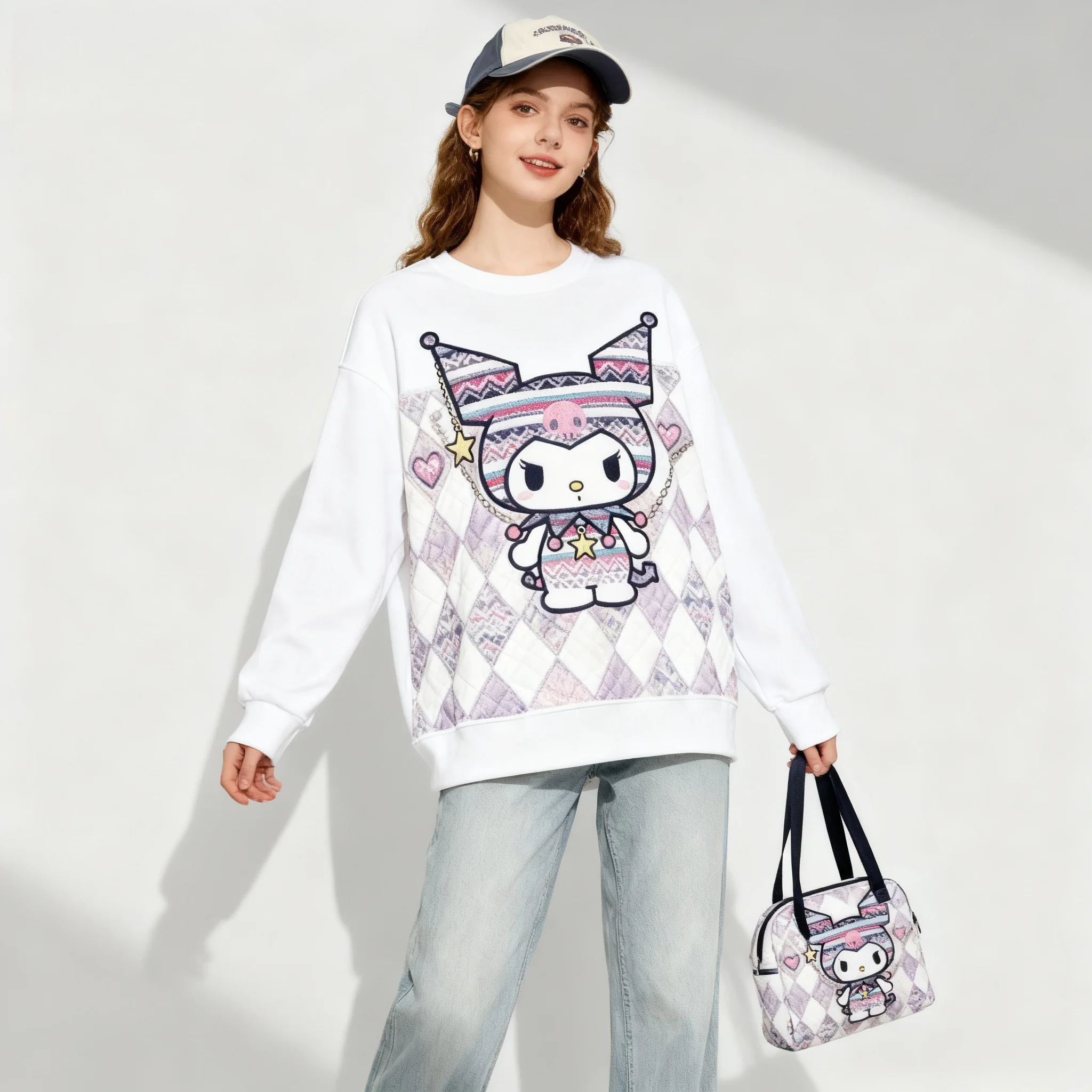 سترة بغطاء للرأس من سلسلة كورومي الشهيرة لعائلة سانريو حلوة ورائعة لحفلات عيد الميلاد كبيرة جدًا للنساء البالغات للخريف/الشتاء #6