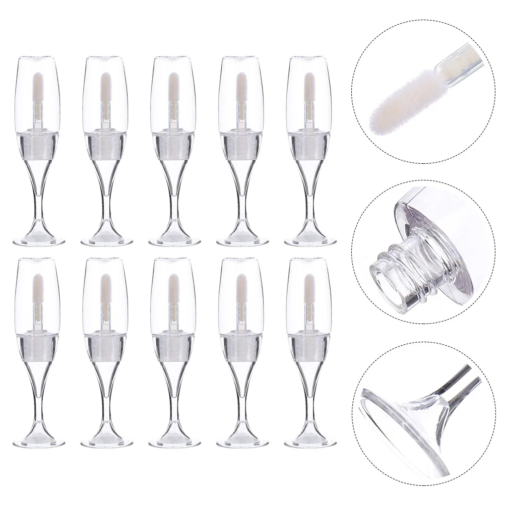 10 個のワイングラスリップティント空のチューブ軽量ポータブルデザイン旅行用小さなリップグロスボトル空の容器 DIY 用