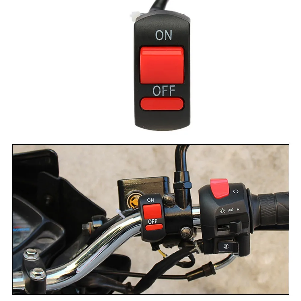 22mm(7/8in) Diameter Handlebar Mount Switch ON/OFF Design 2-Wire System Power Control Switch Motorcycle Modified Switch