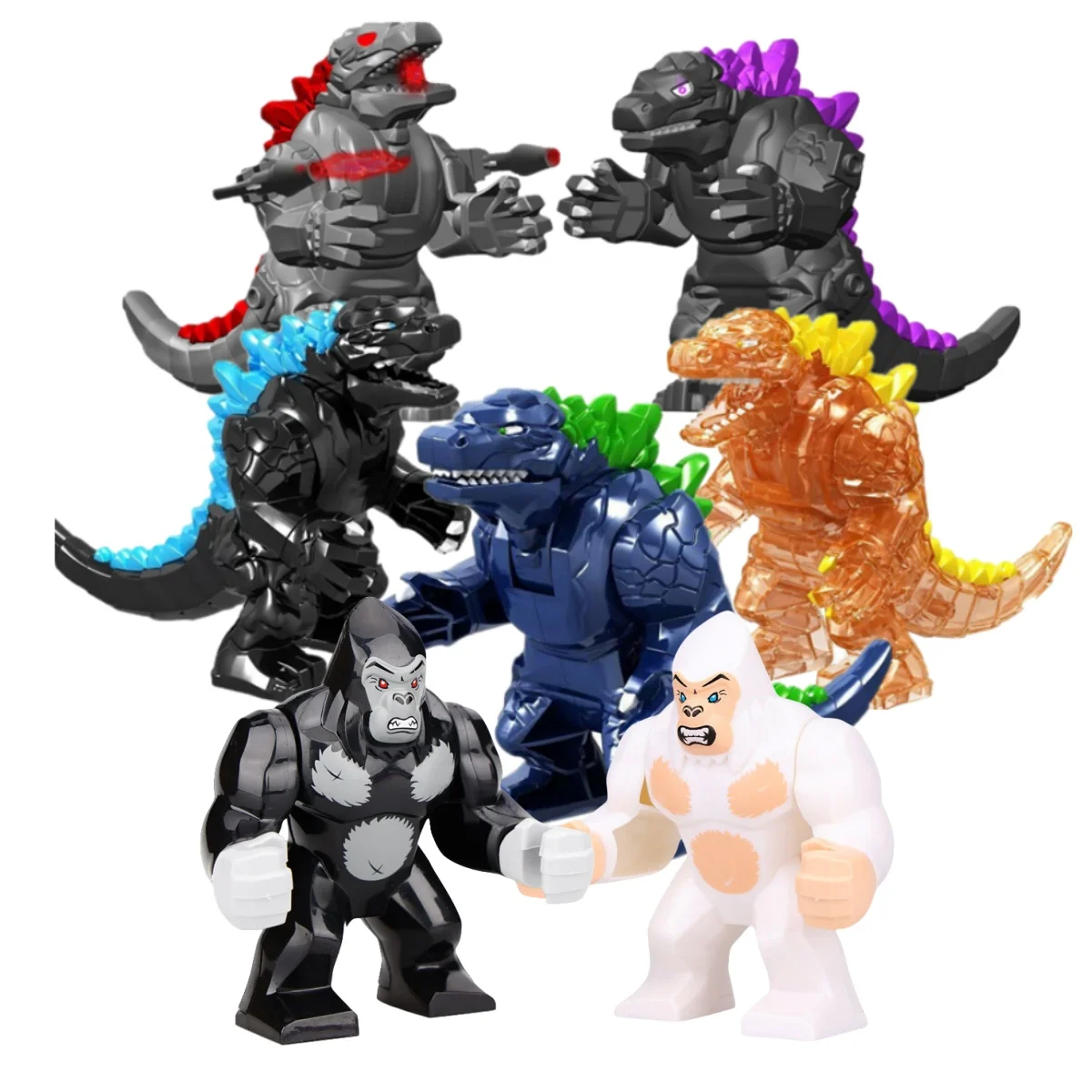 Figuras de Acción de Animales de la Serie de Películas, Bloques de Construcción de Dinosaurios Grandes, Monstruos, Mini Figuras de Animación, Modelo King, Juguetes para Niños