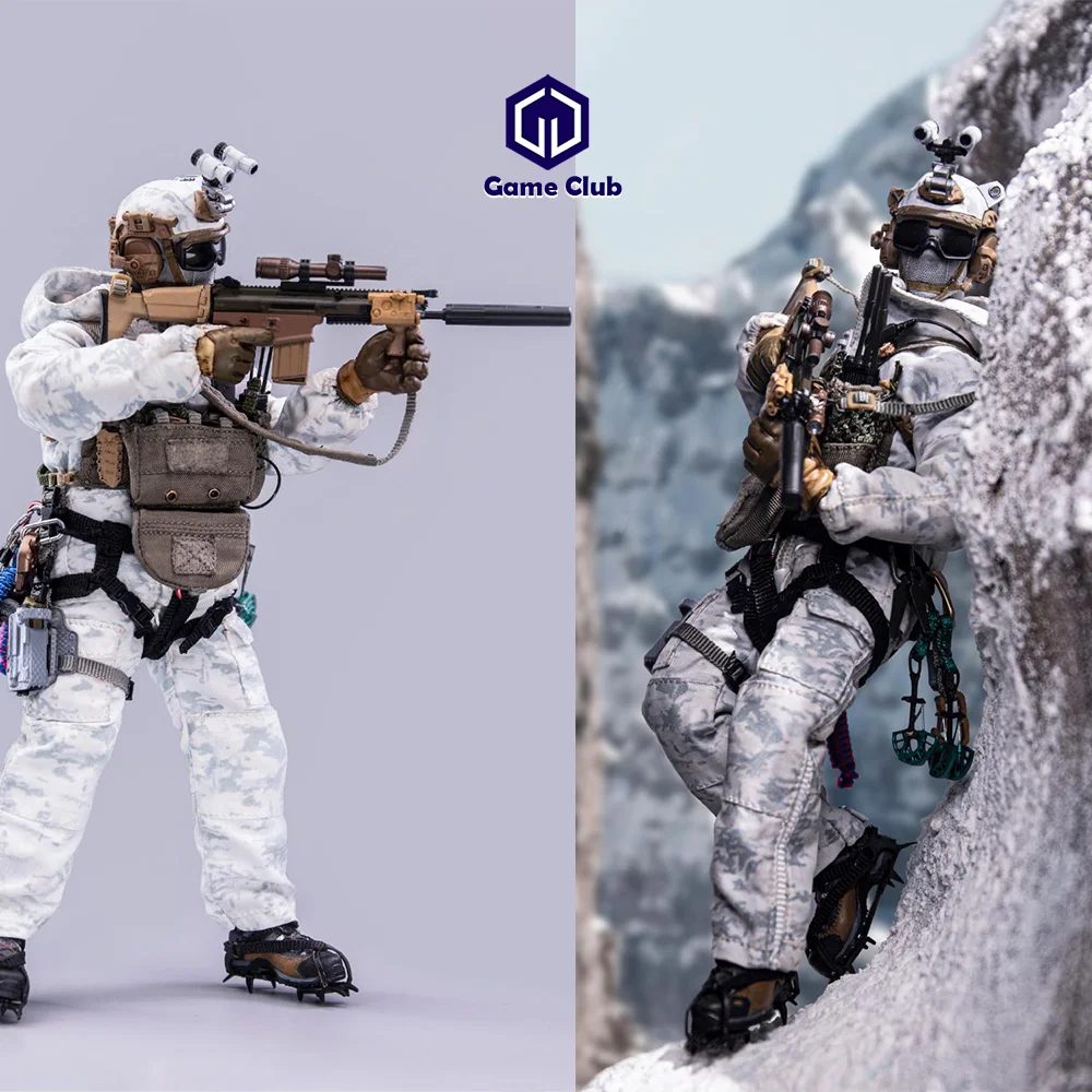 HASUKI SA03 1/12 Male Black Action Fortress Colossus Snow Mountain Ghost Camouflage Clothing Full Set 6in Action Figures Toy