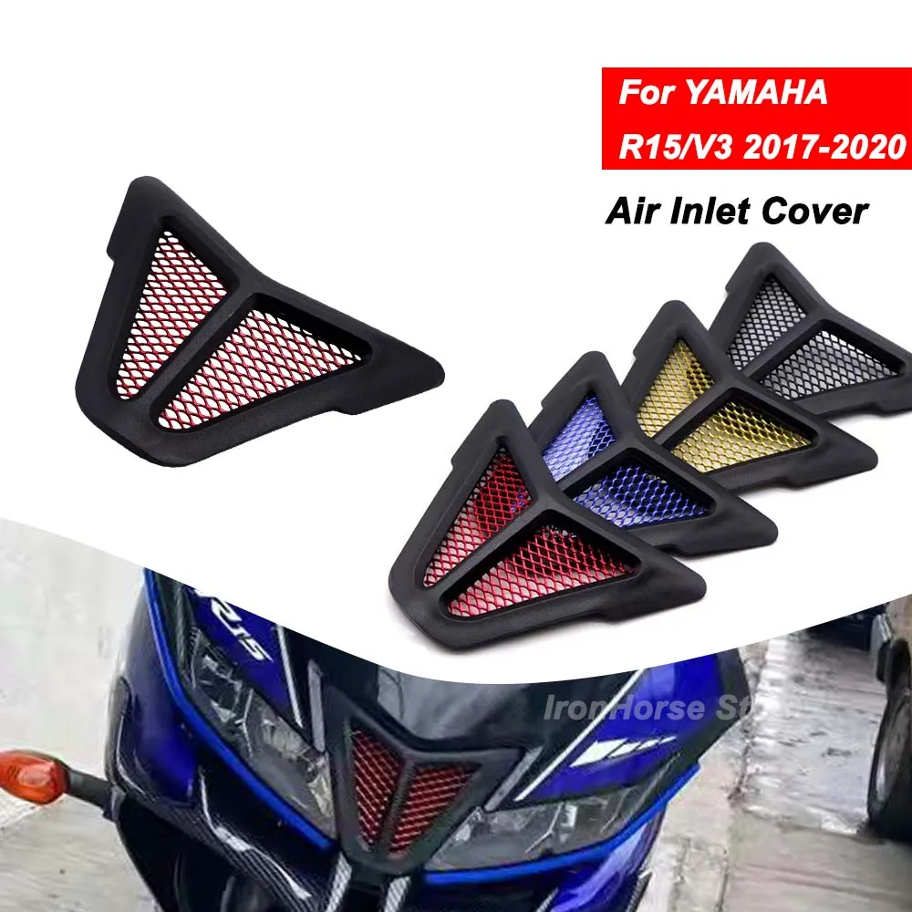 Dirt bike accessories moto decorative air Inlet Head Cover Aluminum Mesh Intake Guard Protector for Yamaha R15-V3 2017-2020