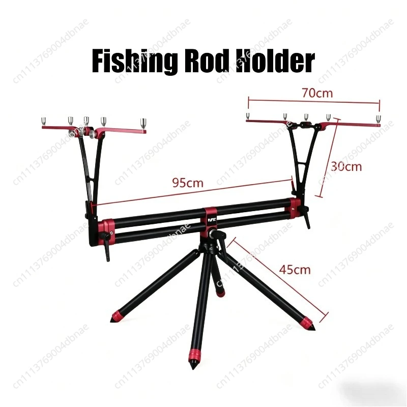 New Retractable Folding Full Metal Aluminum Alloy 5 Heads Triangle Bracket Wholesale High Fishing Rod Holder