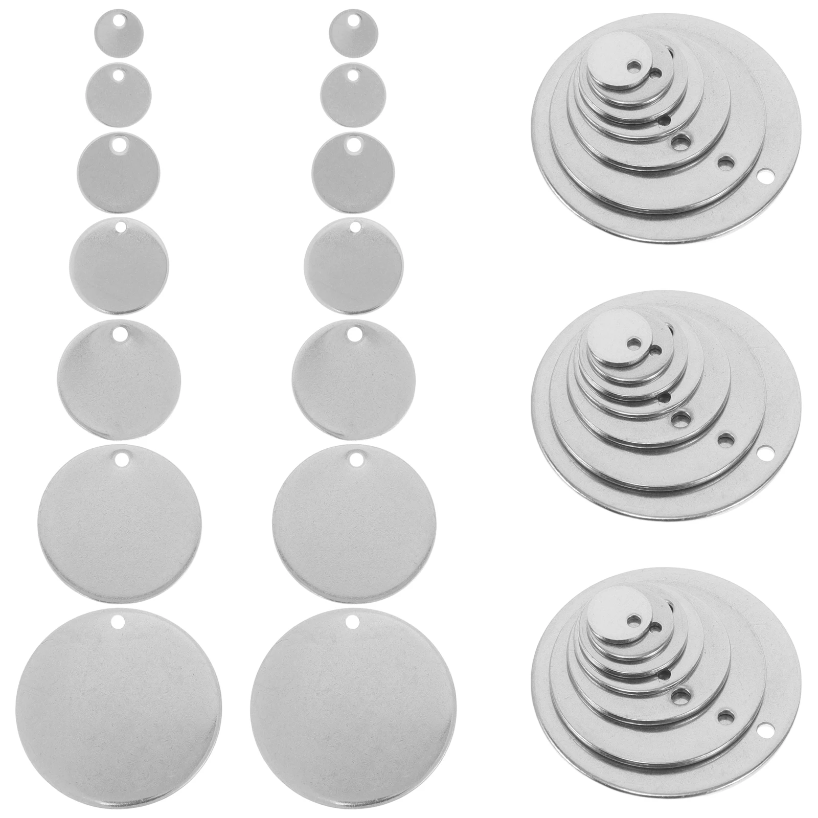 

70 pcs Round Disc Pendant Earrings Charms Silver Color Stainless Steel Diy Jewelry Accessories Necklace Making Supplies