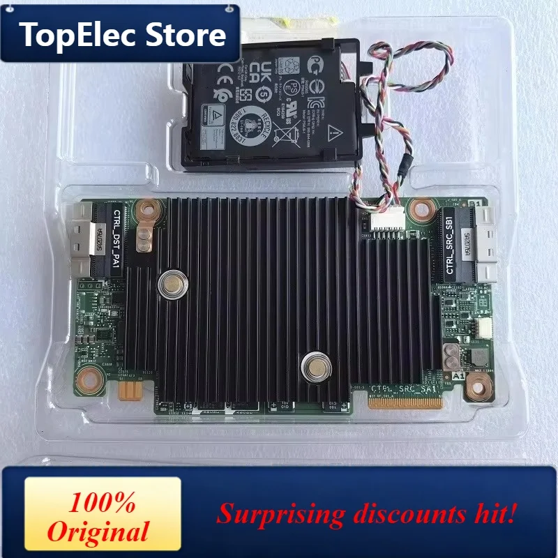 TopElec PERC H745 MINI RAID Controller 4GB w/ Battery Front small card