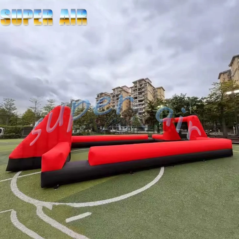 Komercyjny park rozrywki dla dzieci czerwony ogromny nadmuchiwany boisko do piłki nożnej na sprzedaż