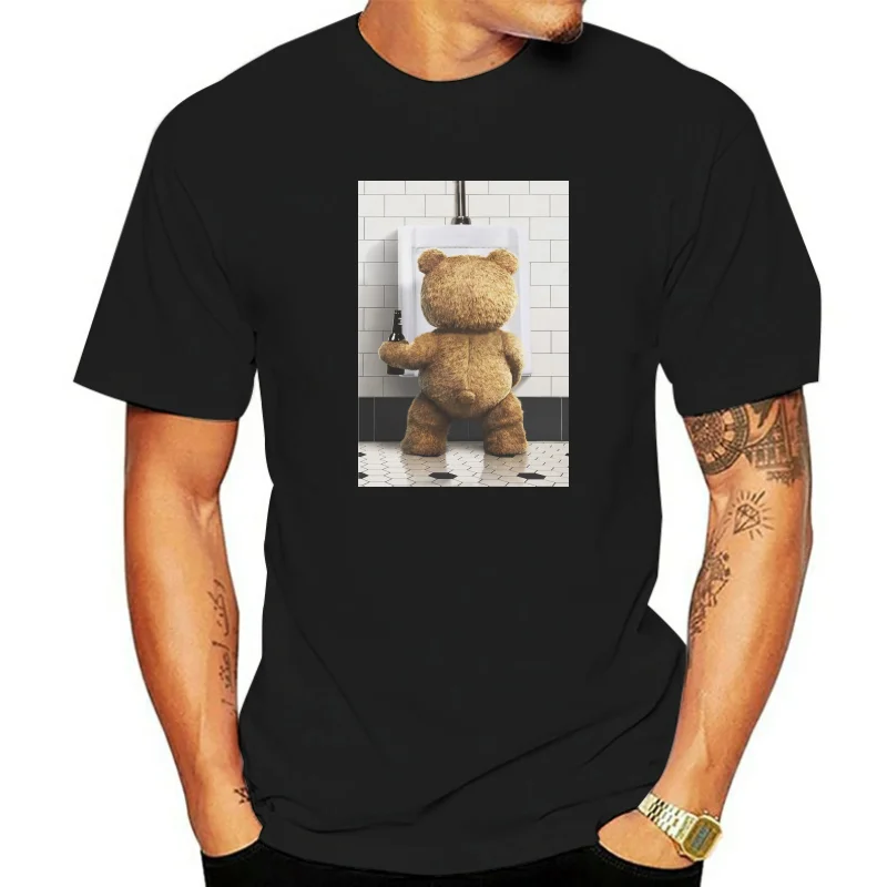 New T-shirt Fire Man Ted Bear Beer Bathroom Gift Idea Printing Casual T Shirt Men Tees