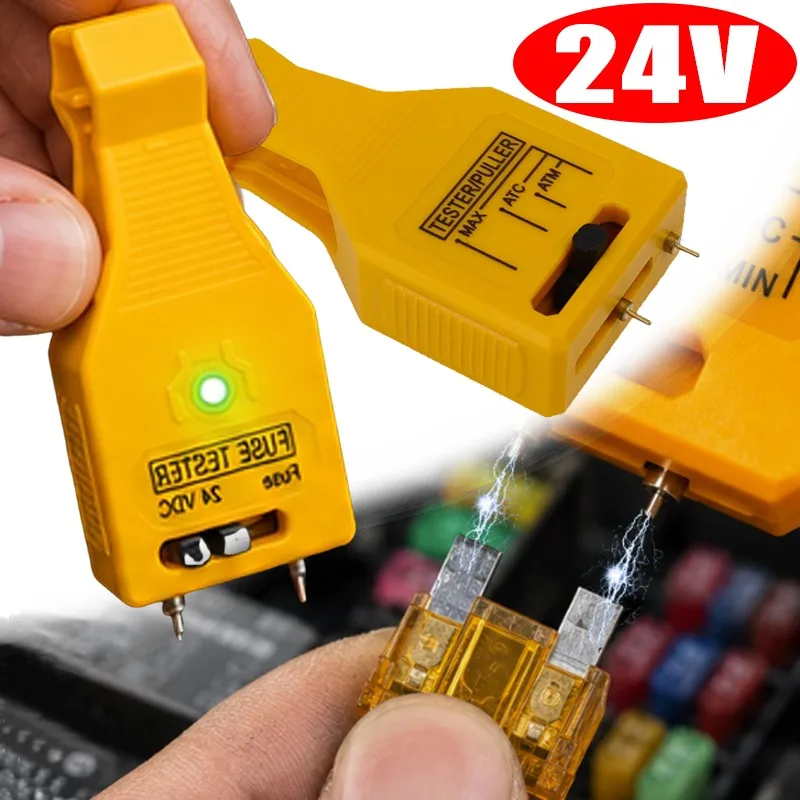 Multi-Functional Fuse Checker Puller Universal Car Test Light Removal Tool Fuse Tester Blade Type Circuit Puller DC 24V
