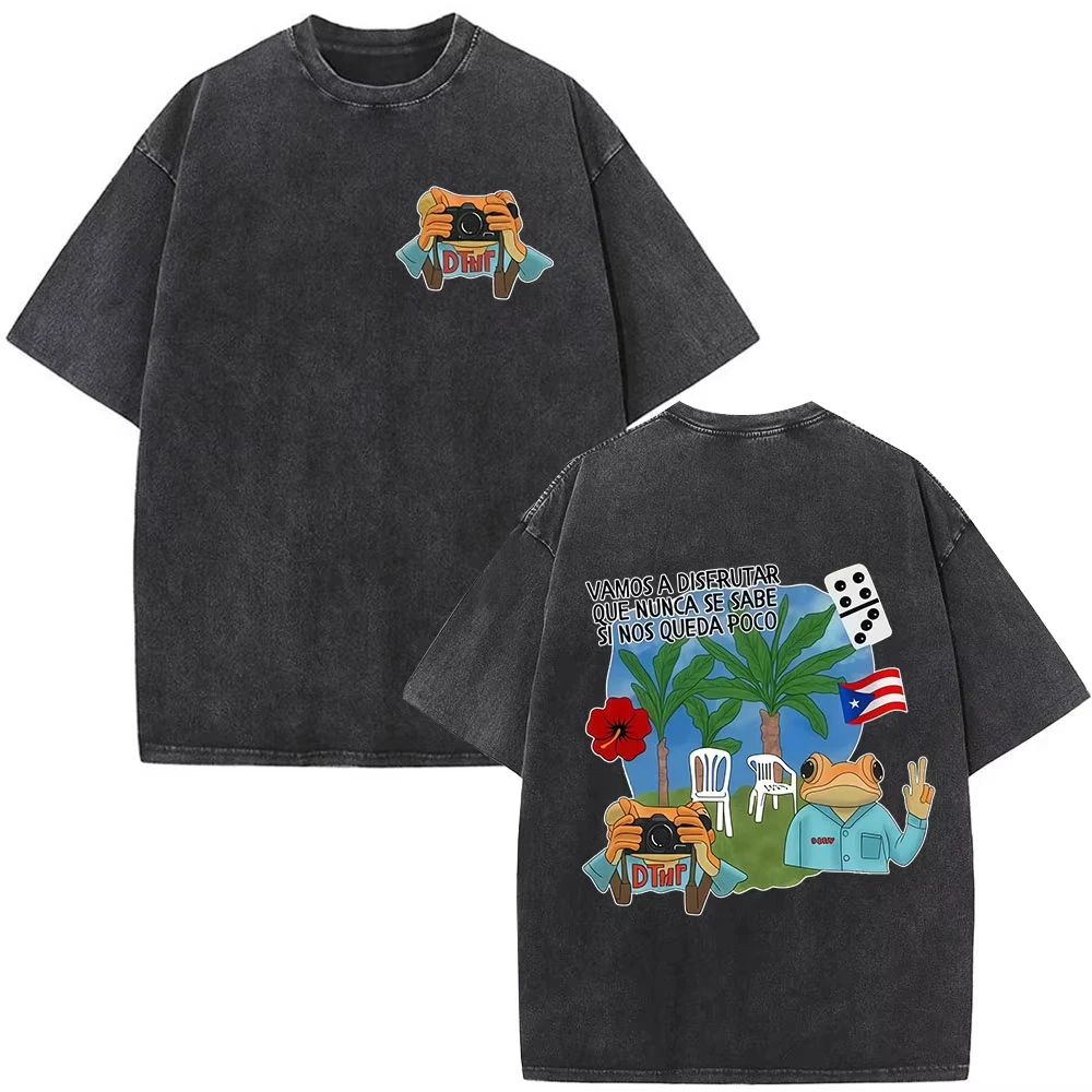 2026 Casual Street T‑Shirt Kids Adults Y2K Aesthetic Retro Washed Beach Cartoon Print Oversized Short Sleeve Daily Street Tee