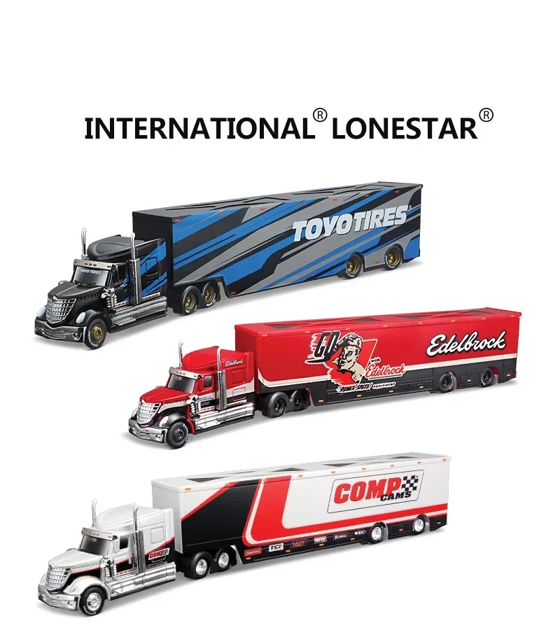 1:64 Maisto Lnternational Static Alloy Diecast Car Metal Model Toy For Collection - Solo Billboard Container Trailer Gift Toys