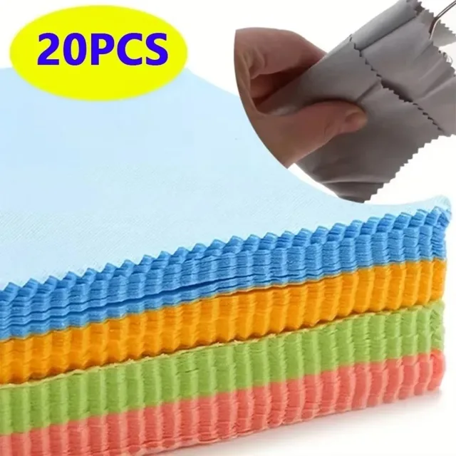 20 szt. Kolorowych, kwadratowych ściereczek z mikrofibry do akcesoriów okularowych, 13 cm