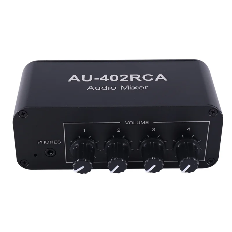 Multi-Source RCA Mixer Stereo Audio Reverberator 4 Input 2 Output Audio Switch Switcher Driver Headphone Volume Control-VVNB