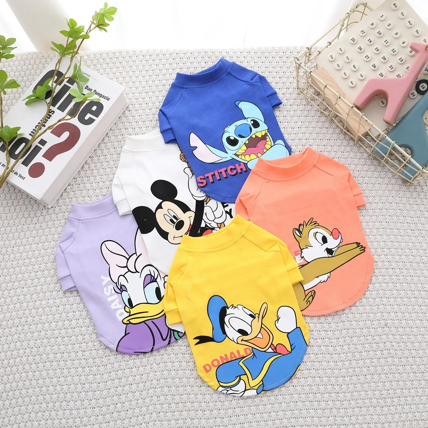 Disney Mickey Mouse New Pet Dog T-Shirt Stitch Pet Clothes Short Sleeve Dog Clothes Spring and Autumn Two-legged Clothes