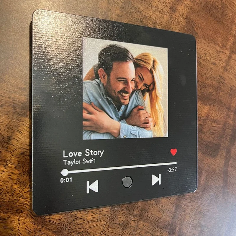 ABBG-Photo Music Box Fridge Stickers Customized Music Fridge Stickers Replaceable Photo Anniversary Gift Couple Present