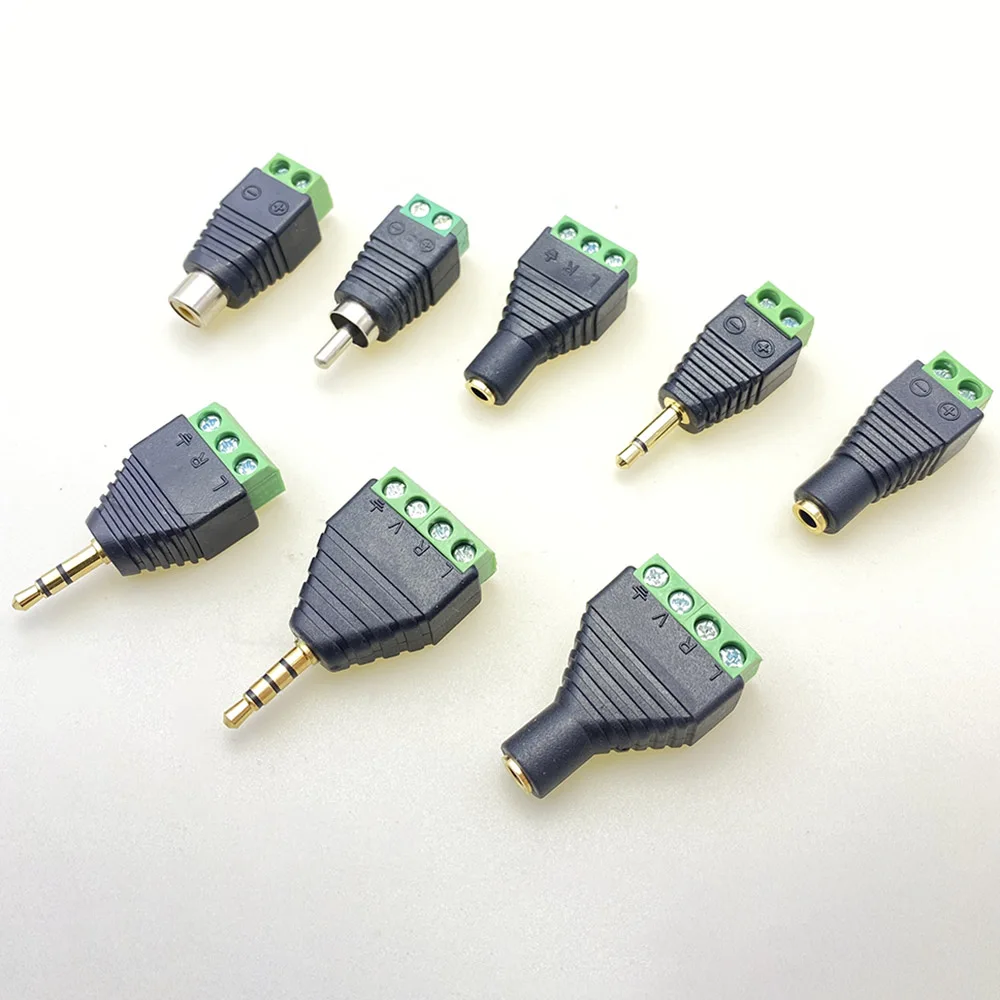 2/5/10 pcs 3.5mm jack headphone plug 3 pole/4 pole stereo Male/Female connector solderless audio head to terminal plug diy