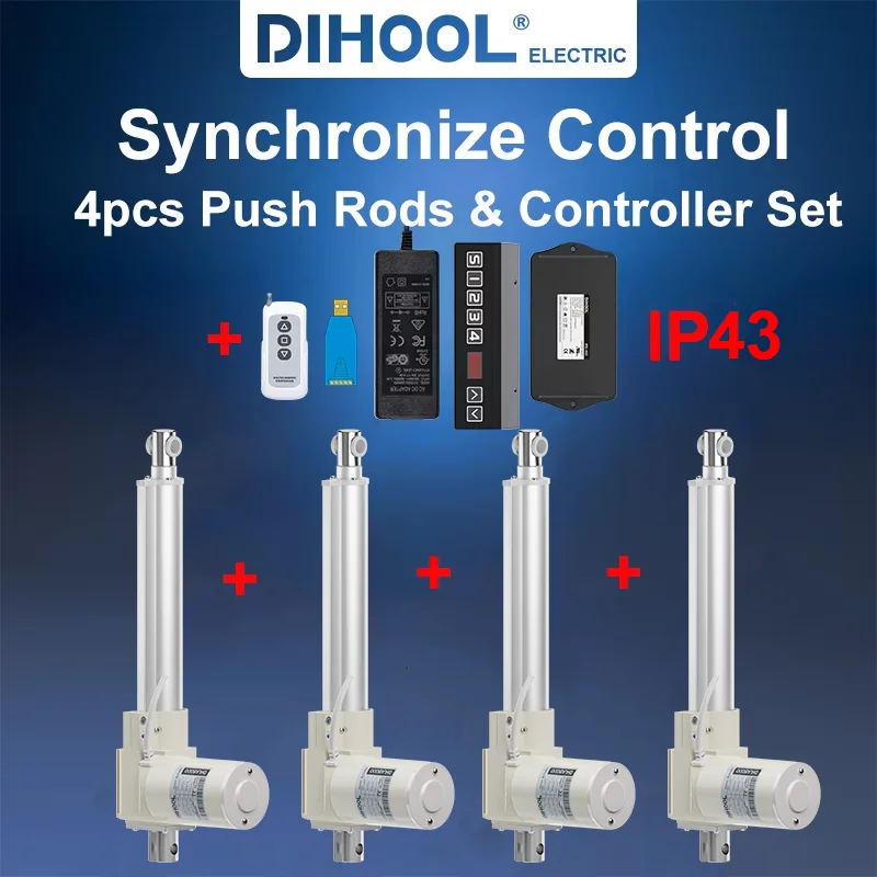 8000N Load 4Pieces Electrical Linear Actuators with HALL Synchronous Controller Set(1V4) Waterproof IP43 50MM~1000MM Stroke