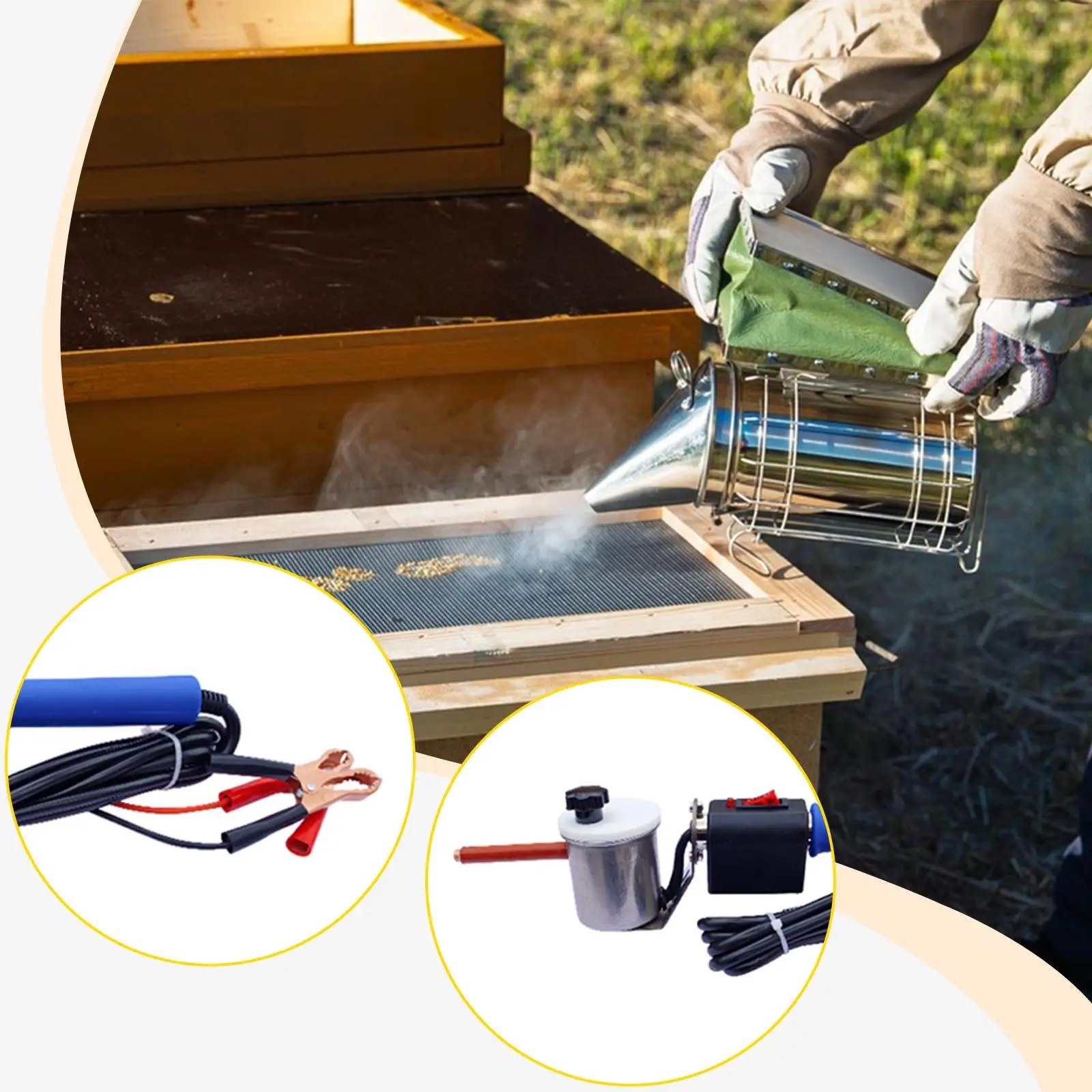 Lightweight Bee Heating Vaporizer Portable Hand Tool Beekeeper Equipment for Beehive Mite Control Solution