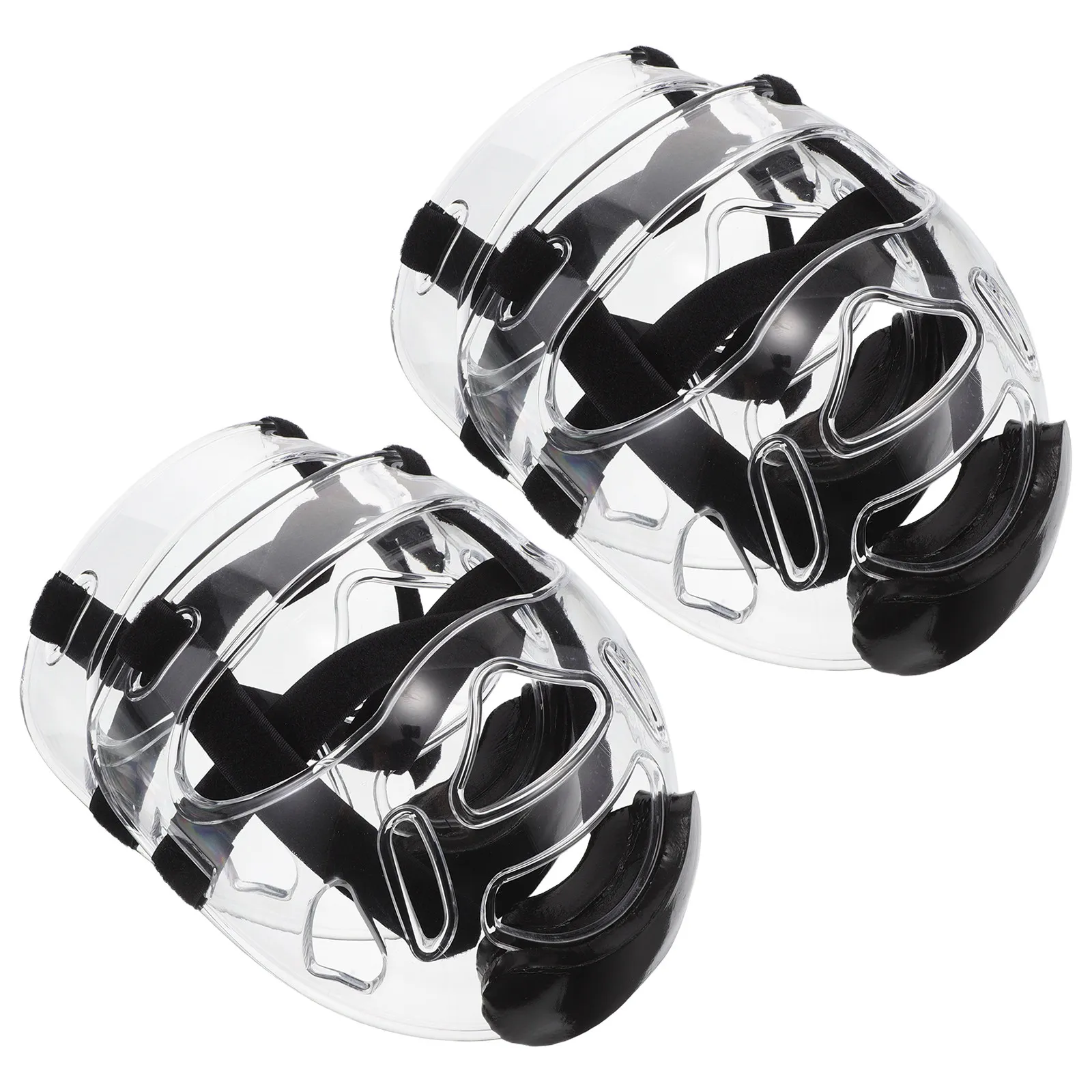 

2Pcs Taekwondo Face Guard with Clear Vision Lightweight Material Multi-Function for Martial Arts Training Protection