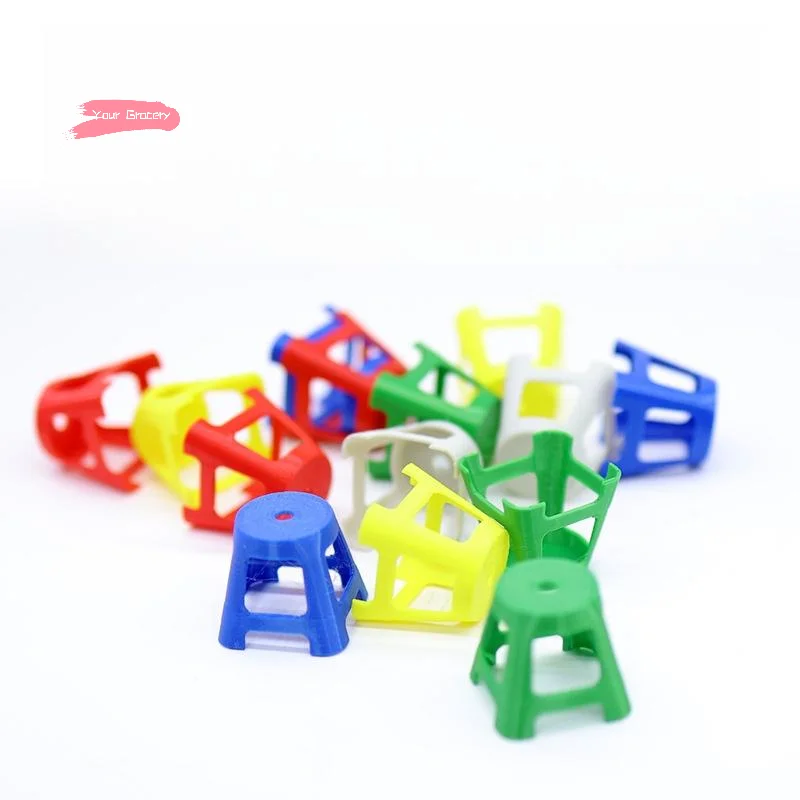 5 個ミニチュアプラスチックスツール小さな椅子モデルセット 1/12 スケールドールハウス家具ドールハウスの装飾ごっこ遊びおもちゃ