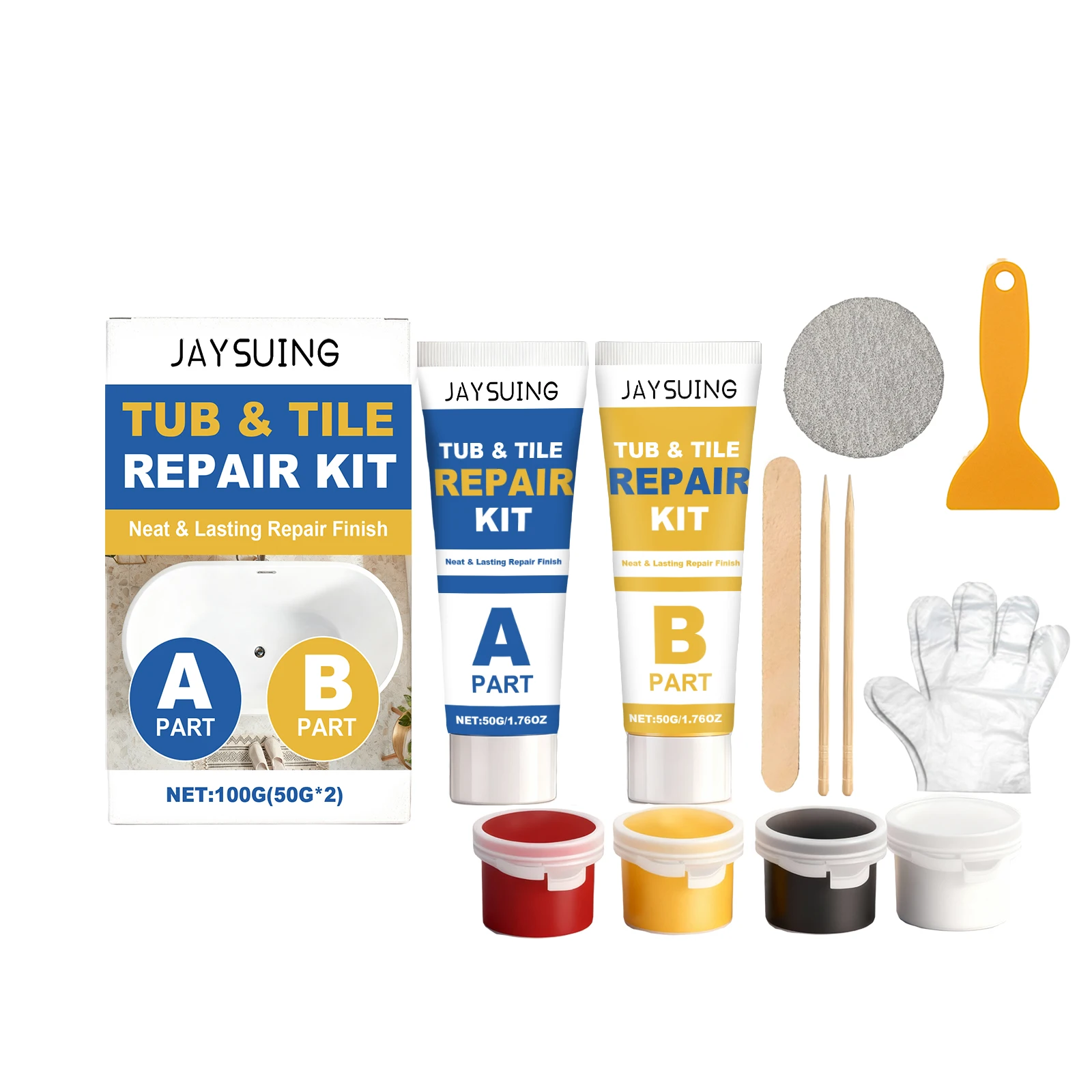 Tile Repair Kit AB Glue Set Ceramic Marble Crack Filler Sealant Grout Repair Paste Waterproof Home Floor Wall Porcelain Repair Adhesive
