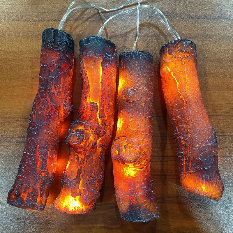 LED simulation charcoal fireplace firewood resin accessories bonfire light hot pot shop torch festival fire decoration